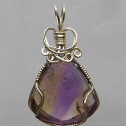 Gaias Precious Treasures - Amertine Crystal wire wrapped in Sterling Silver