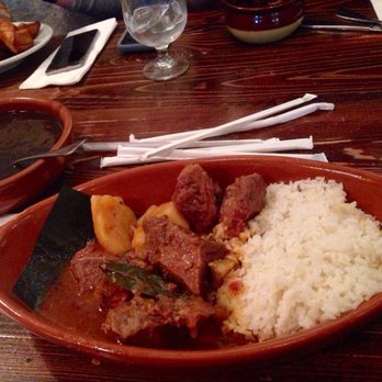 Cuban Pete's - Carnes y papas $14 (beef, potatoes, rice, platonos, and a bowl of black beans) - Cuban Near Me - Montclair, New Jersey