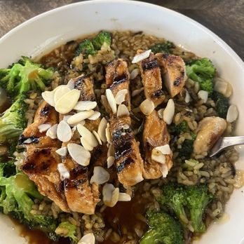 Walt’s Eats & Drinks - Chicken teriyaki bowl. Swimming in sauce - Salad Near Me - Brownsburg, Indiana