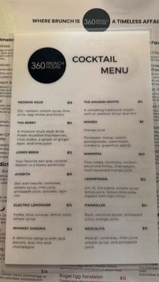 Menu photo 5 360 brunch house Dallas, TX