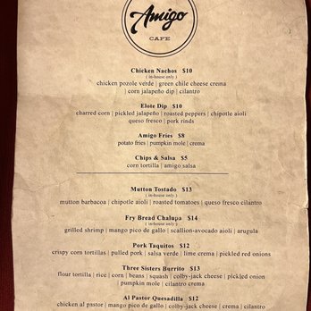 Amigo Cafe - Menu - Mexican Near Me - Kayenta, Arizona