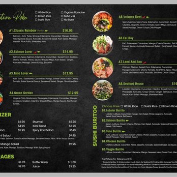 Green Poke - the menu for the restaurant - Salad Near Me - Brooklyn, New York