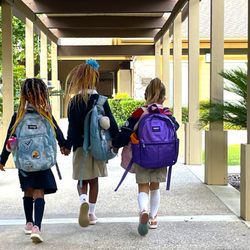 Foothill Country Day School - Sisters enter campus in the morning.