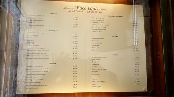 Menu photo 6 Buca Lapi Florence, FI