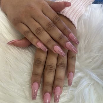 Sunday Nail Lounge - Pink w/ Glitter - Nail Salons Near Me - San Diego, California Sunday Nail Lounge - Pink w/ Glitter - Nail Salons Near Me - San Diego, California