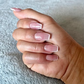 Luscious Nails & Spa - Square tip French manicure. - Nail Salons Near Me - Claremont, California Luscious Nails & Spa - Square tip French manicure. - Nail Salons Near Me - Claremont, California