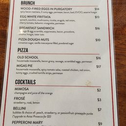 Brunch menu Brunch menu