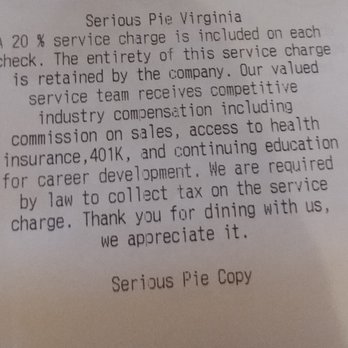Serious Pie Downtown - Tip rules here. - Pizza Near Me - Seattle, Washington Serious Pie Downtown - Tip rules here. - Pizza Near Me - Seattle, Washington