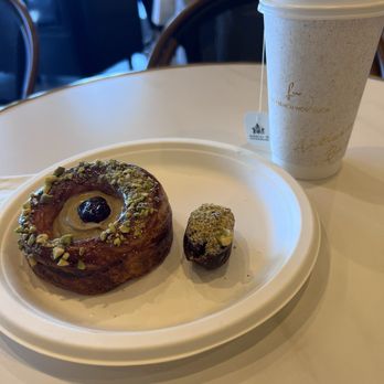 The French Workshop - Pistachio raspberry croissant, Dubai chocolate date, and London Fog. - Coffee & Tea Near Me - Plainview, New York