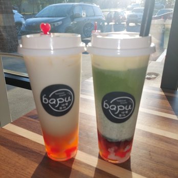 Bapu Fresh - Winter Melon Milk Tea and Strawberry Matcha Latte with Creme Brulee Milk Cap - Bubble Tea Near Me - Morrisville, North Carolina
