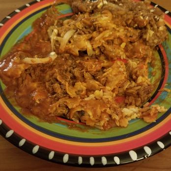 Dos Coyotes Border Cafe - Supposed to be a red, steak enchilada with rice and beans. Hot garbage! - Tex-Mex Near Me - Davis, California