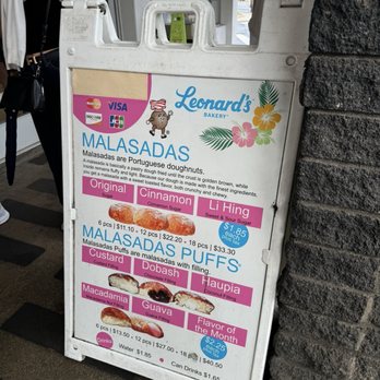 Leonard's Bakery - Malasada Menu - Bakeries Near Me - Honolulu, Hawaii