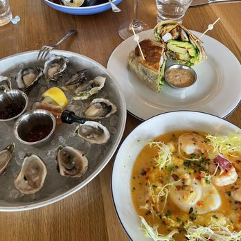 Herb & Sea - Oysters, shrimp and polenta and shrimp burrito - Seafood Near Me - Encinitas, California