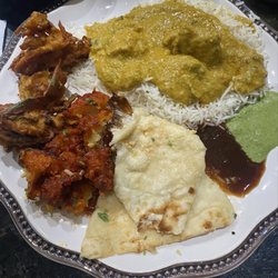 Curry Express - Chicken Korma, Gobi 65, Vegetable Pakora, Garlic Naan bread, tamarind and mint chutney Incredibly delicious!