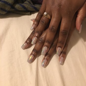 Al Bundie's Nail Designs - Glitter gel polish with some hologram strip pieces - Nail Salons Near Me - Belleville , New Jersey
