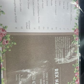 Rex Nails - Menu - Nail Salons Near Me - Long Beach, California