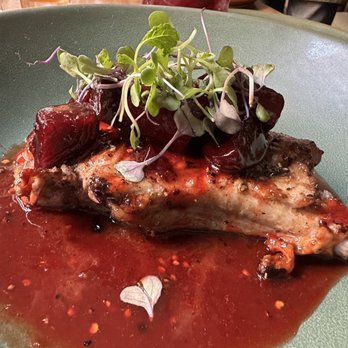 Lenoir - PECULIAR PIG PORK CHOP // sweet & sour beets - Southern Near Me - Charleston, South Carolina Lenoir - PECULIAR PIG PORK CHOP // sweet & sour beets - Southern Near Me - Charleston, South Carolina