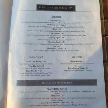 Hanuman Thai Eatery - Front menu - Thai Near Me - Costa Mesa, California Hanuman Thai Eatery - Front menu - Thai Near Me - Costa Mesa, California