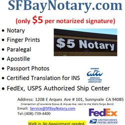 Photo of California Notary Public Services - Sunnyvale, CA, US. Highlight of core business services we provide.