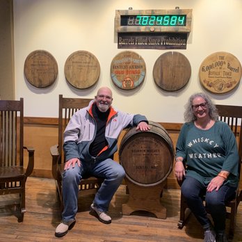 Buffalo Trace Distillery - Our cute picture!  My t-shirt says "whiskey weather" but I didn't buy it there, sorry! - Distilleries Near Me - Frankfort, Kentucky