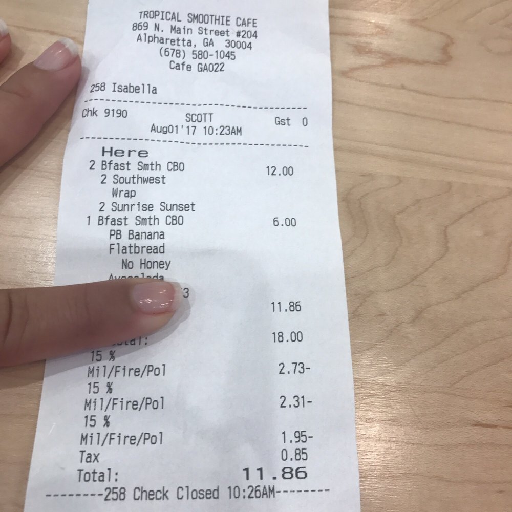 Tropical Smoothie Cafe - MILITARY DISCOUNT!!! Greatly appreciated- THANK U!!! - Juice Bars & Smoothies Near Me - Alpharetta, Georgia Tropical Smoothie Cafe - MILITARY DISCOUNT!!! Greatly appreciated- THANK U!!! - Juice Bars & Smoothies Near Me - Alpharetta, Georgia
