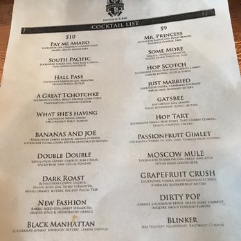 Lockhouse Distillery & Bar - The bar menu of 1 - Distilleries Near Me - Buffalo, New York Lockhouse Distillery & Bar - The bar menu of 1 - Distilleries Near Me - Buffalo, New York