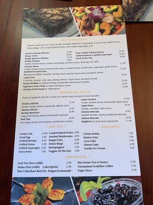 Menu photo 2 Open Range Damon, TX Menu photo 2 Open Range Damon, TX