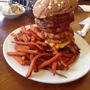 Monkey Business Cafe - The Outlaw with sweet potato fries. - Sandwiches Near Me - Fullerton, California
