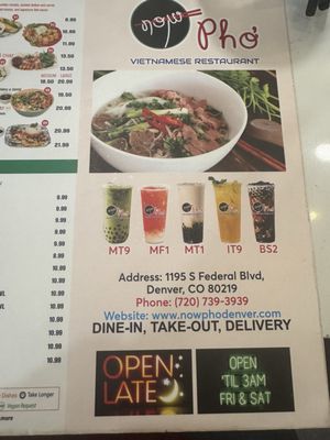 Menu photo 2 Now Phở Denver, CO Menu photo 2 Now Phở Denver, CO