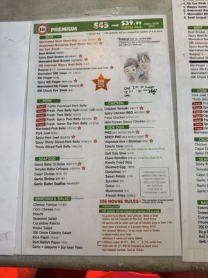 Menu photo 1 356 Korean BBQ & Bar Chula Vista, CA Menu photo 1 356 Korean BBQ & Bar Chula Vista, CA