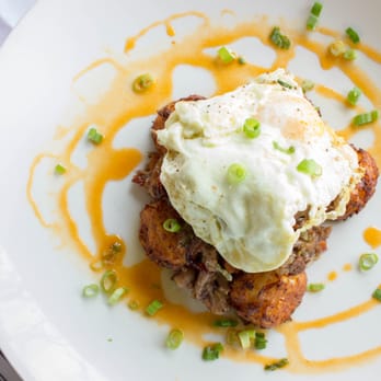 The EATery - Oxtail (under all that stuff) with Tater Tots & fried egg yumm - Gastropubs Near Me - Mammoth Lakes, California The EATery - Oxtail (under all that stuff) with Tater Tots & fried egg yumm - Gastropubs Near Me - Mammoth Lakes, California