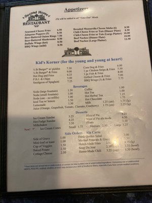Menu photo 2 Second Home Restaurant Hot Springs, MT Menu photo 2 Second Home Restaurant Hot Springs, MT