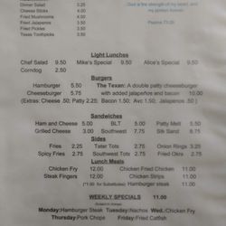 Lunch menu