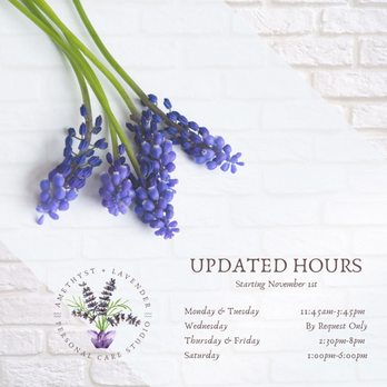 Amethyst + Lavender Personal Care Studio - Updated Hours of Operation - Waxing Near Me - Philadelphia, Pennsylvania Amethyst + Lavender Personal Care Studio - Updated Hours of Operation - Waxing Near Me - Philadelphia, Pennsylvania