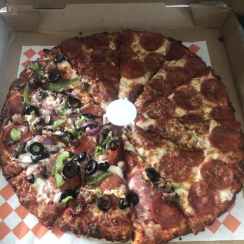 Pizz-a-Perfection - Large thing crust half combo half pepperoni pizza - Pizza Near Me - Bakersfield, California