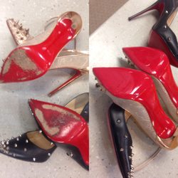 Comfort Shoes - Christian Louboutin adding some new life with a red bottom protective sole in mirror gloss red rubber soles.