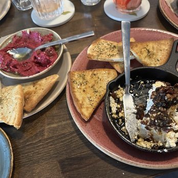 Persimmon - Baked Feta and Beet Hummus - Cafes Near Me - Fort Collins, Colorado