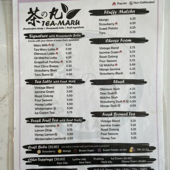 Tea Maru - Menu - Bubble Tea Near Me - Irvine, California Tea Maru - Menu - Bubble Tea Near Me - Irvine, California