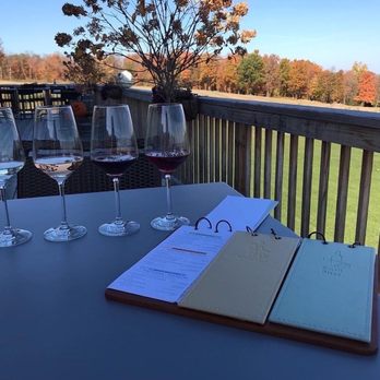 Once Finger Lakes - Best Sellers flight and beautiful fall scenery from the patio - Wine Tasting Room Near Me - Penn Yan, New York Once Finger Lakes - Best Sellers flight and beautiful fall scenery from the patio - Wine Tasting Room Near Me - Penn Yan, New York