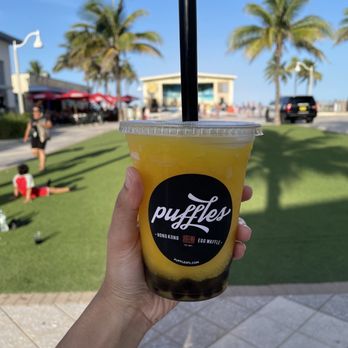 Puffles - MANGO SLUSH with Boba: It was ok. I'd give it a 2.5/5. I've actually had better. Tasted more like artificial mango flavor. - Desserts Near Me - Hollywood, Florida Puffles - MANGO SLUSH with Boba: It was ok. I'd give it a 2.5/5. I've actually had better. Tasted more like artificial mango flavor. - Desserts Near Me - Hollywood, Florida
