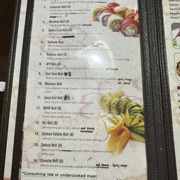 All you can eat sushi menu All you can eat sushi menu