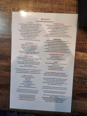 Menu photo 8 Mulate's New Orleans, LA