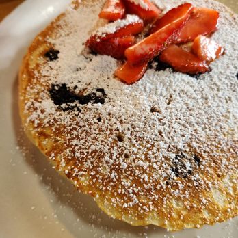 The Peach Cafe - Blueberry pancakes (half stack) - New American Near Me - Monrovia, California The Peach Cafe - Blueberry pancakes (half stack) - New American Near Me - Monrovia, California