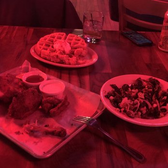 Duke's Indy - Chicken, waffle and brussels sprouts - Music Venues Near Me - Indianapolis, Indiana
