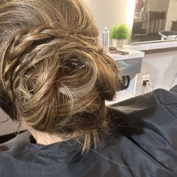 True Aveda Salon - This cluster of a mess "updo" and the terrible highlights - Hair Extensions Near Me - Las Vegas, Nevada