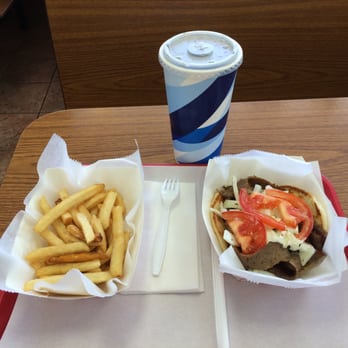Patio Beef - Gyros sandwich, fries & large drink, $11.90 including tax - Burgers Near Me - Chicago, Illinois Patio Beef - Gyros sandwich, fries & large drink, $11.90 including tax - Burgers Near Me - Chicago, Illinois