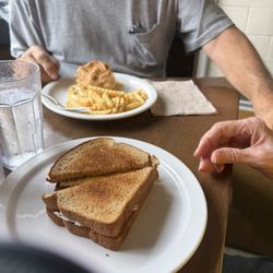 Frieda's Cafe - Fried egg and cheese burger and fries