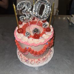 Pink cake (candles and topper not included) Pink cake (candles and topper not included)