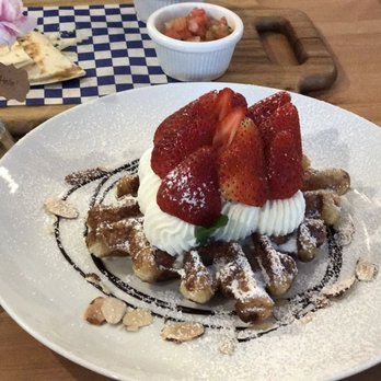 Cafe Maji - Almond latte and strawberry waffle-delish - Coffee & Tea Near Me - Artesia, California Cafe Maji - Almond latte and strawberry waffle-delish - Coffee & Tea Near Me - Artesia, California