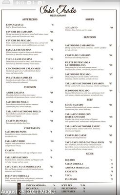 Menu photo 7 Inka Trails Claremont, CA